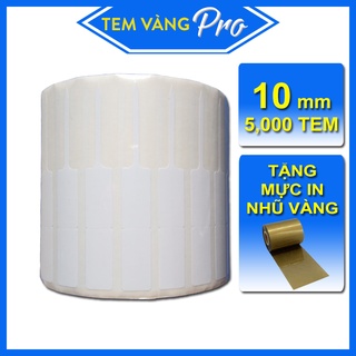 Tem vàng nữ trang, tem trang sức, tem nữ trang cho tiệm vàng - 5,000 tem loại 10mm mực nhũ vàng