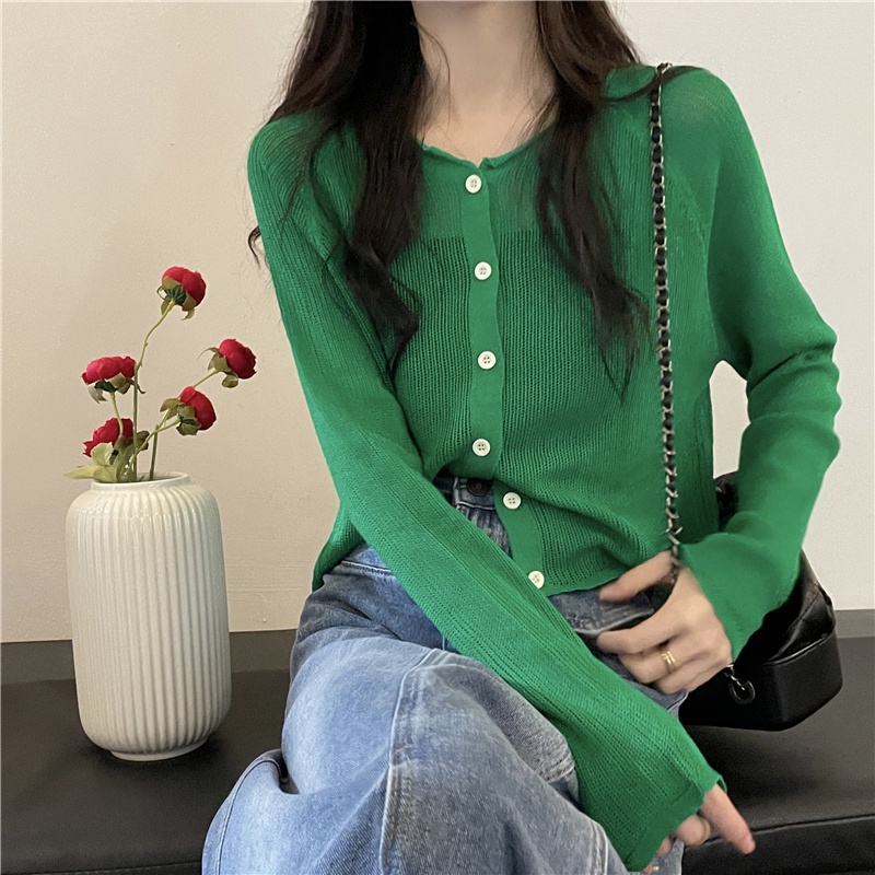 NZN Áo Khoác Cardigan Dệt Kim Tay Dài Chống Nắng Phong Cách Mới