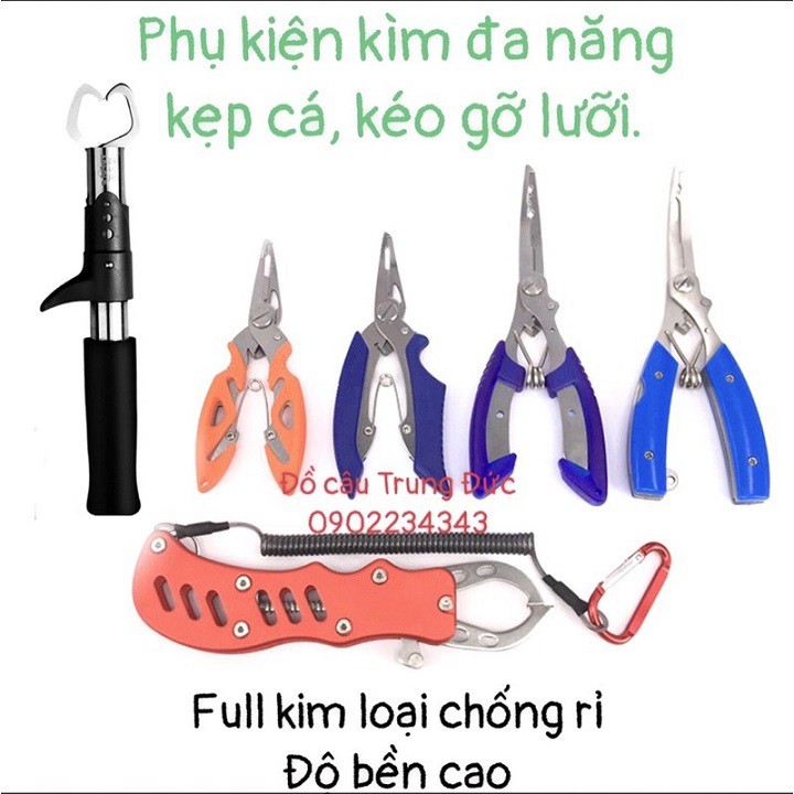 Phụ kiện câu cá, Kìm kẹp cá, kéo gỡ lưỡi thay mồi đa năng PK