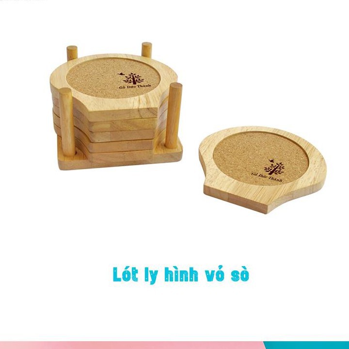 Miếng Lót Ly (Cốc) Cao Cấp Hình Vỏ Sò, Khay Đựng Ly Gỗ Trang Trí, Đế Lót Ly - Gỗ Đức Thành