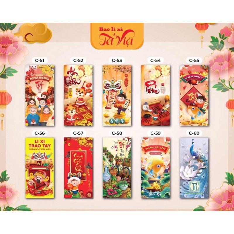 Combo 20 Bao Lì Xì Mix 25 Mẫu