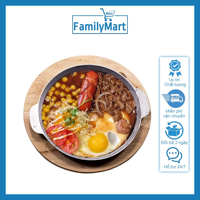 Chảo gang ốp la, chảo bít tết FAMILY MART MINI chống dính loại lớn