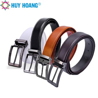 Thắt lưng nam Huy Hoàng viền chỉ màu da bò LS4128, đen LS4129, nâu LS4130, trắng LS4140