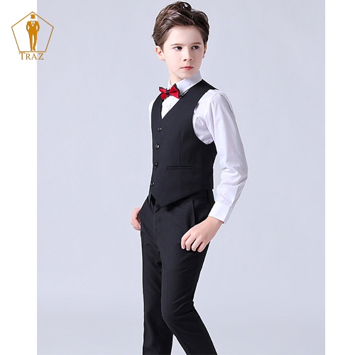 Set Vest Cho Bé Trai TRAZ 2 Màu Sang Trọng Hàng Cao Cấp(1 áo vest+1quần+1gile)(bé có bụng tăng 2size)