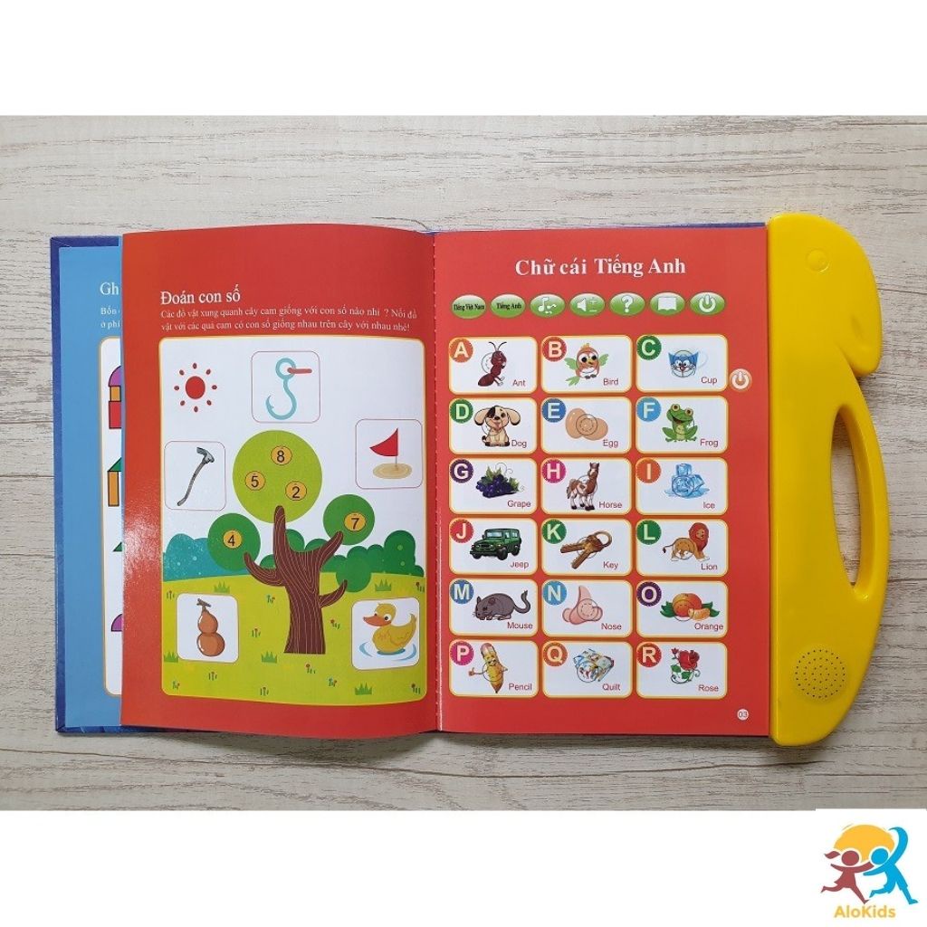 Sách Điện Tử Thông Minh Song Ngữ Anh Việt Cho Bé Tặng Kèm Bút, Đồ Chơi Giáo Dục Cho Bé, Alokids TB