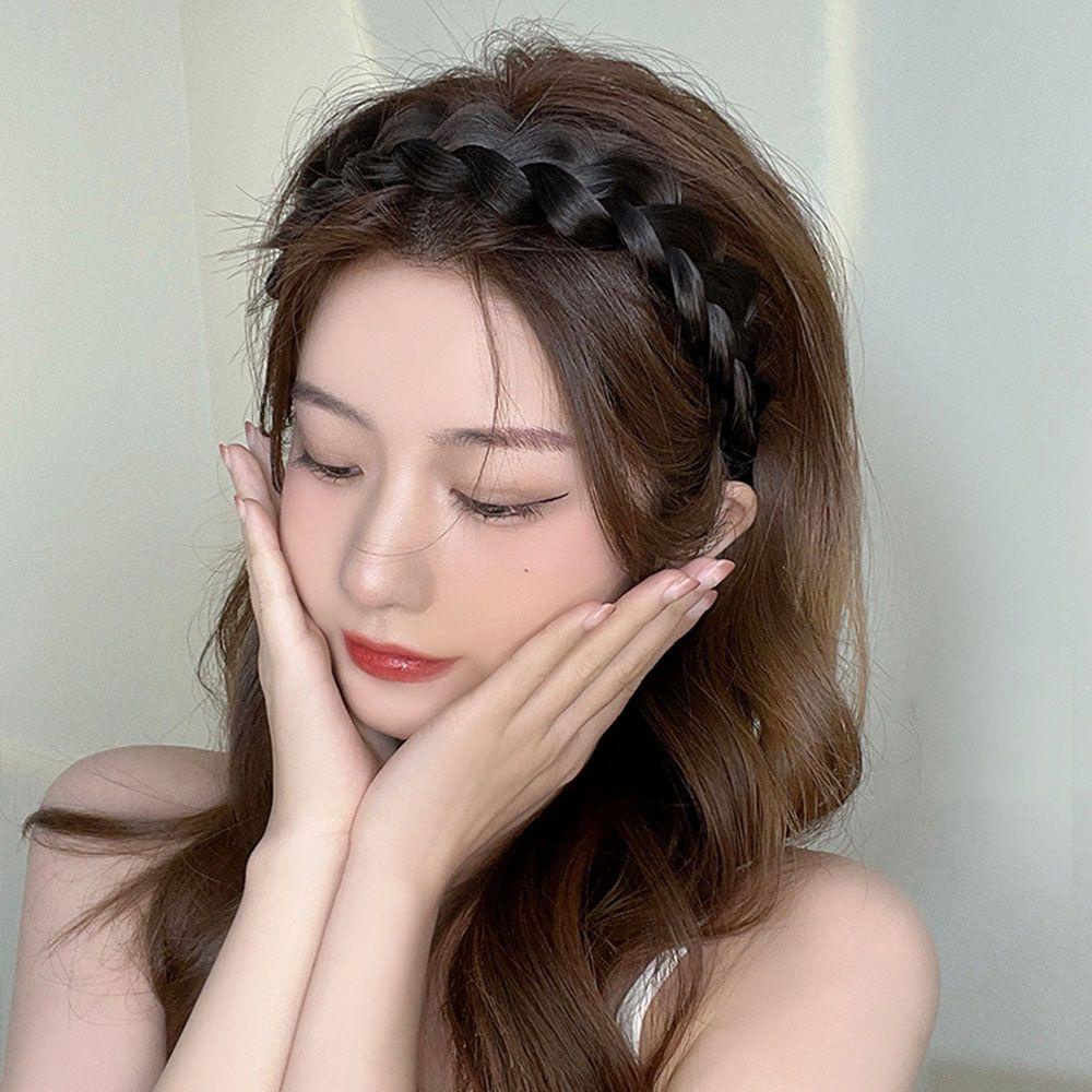 ANEMONE Kẹp Tóc Giả Thắt Bím Phong Cách Hàn Quốc Xinh Xắn Dành Cho Nữ