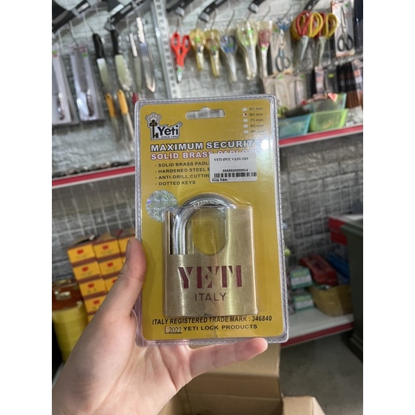 Ổ khoá YETI chính hãng italy có vai chống cắt loại 60mm