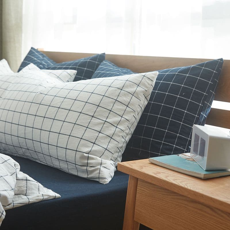 Gối Muji Xuất Nhật Kẻ Caro Mềm Mịn
