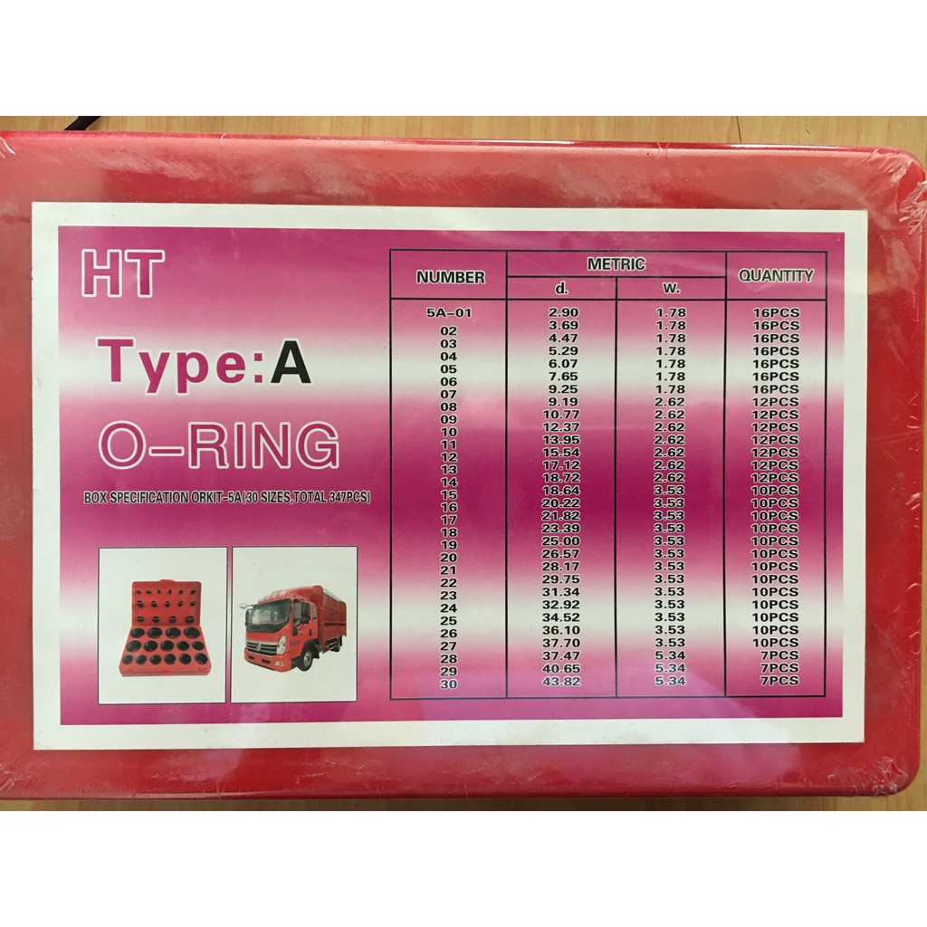 Hộp Gioăng Cao Su O-RING (Oring) Đỏ (347c), Đỏ (419c), Vàng (404c), Xanh (382c), Xanh (386c)