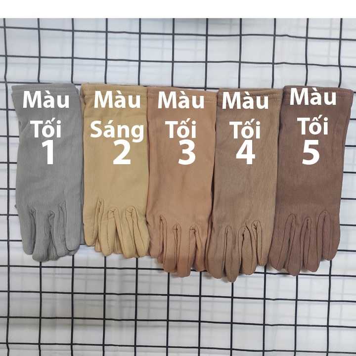 Bao tay, găng tay Nữ chất liệu vải cotton chống nắng, giữ ấm lái xe