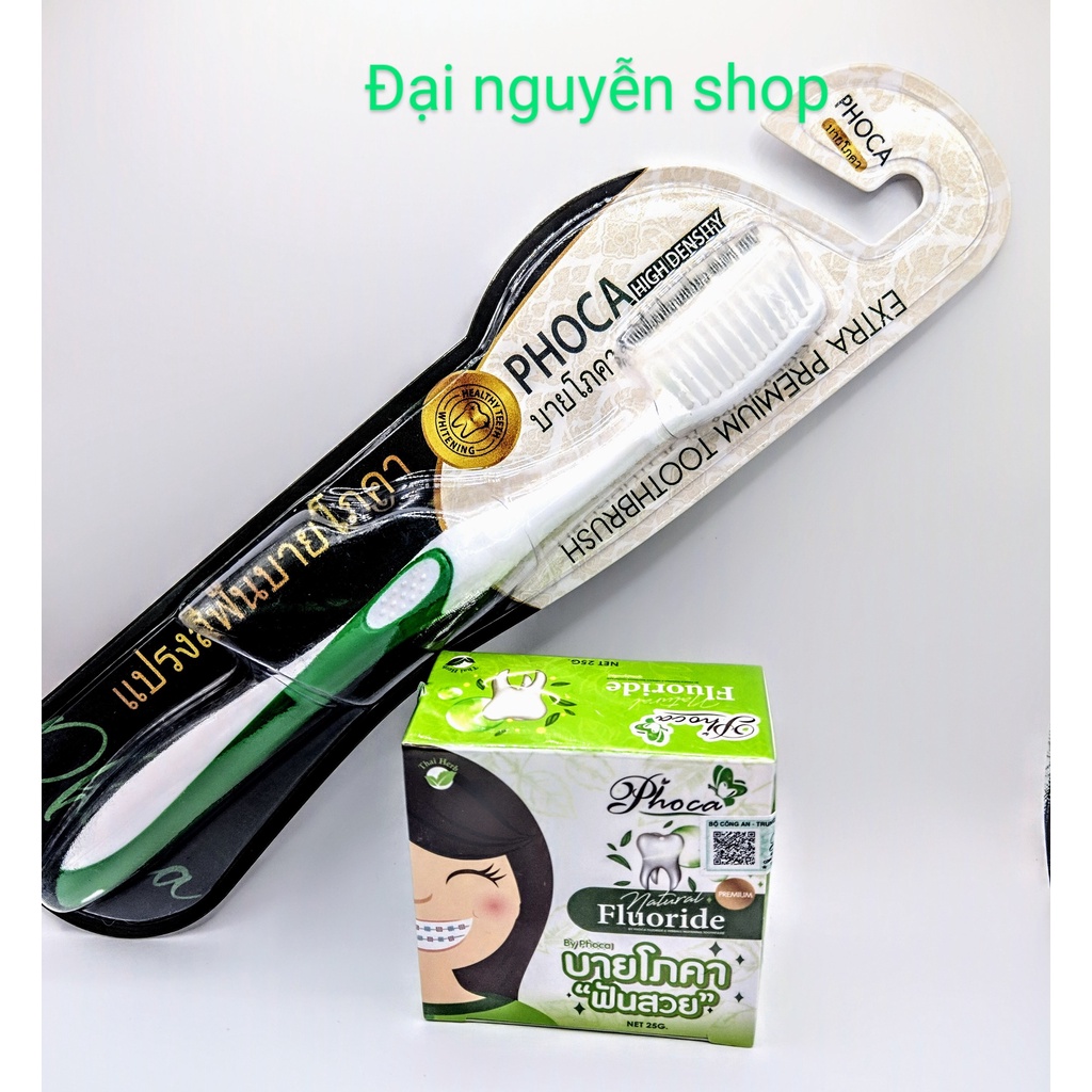 combo kem đánh răng phoca + 4 bàn chải lông mềm NHẬT BẢN - Combo chính hãng Phoca Thái Lan