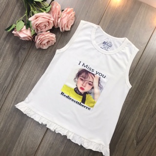 Áo sát nách bèo gấu cô gái