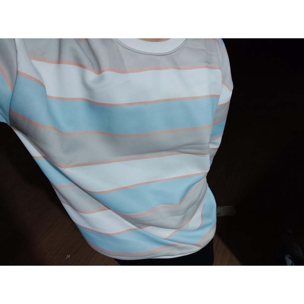 [Mã 12FASHIONSALE1 giảm 10K đơn 50K] áo sweater thun tay dài kẻ sọc sáng rộng phong cách thời trang trẻ trung nam nữ | BigBuy360 - bigbuy360.vn