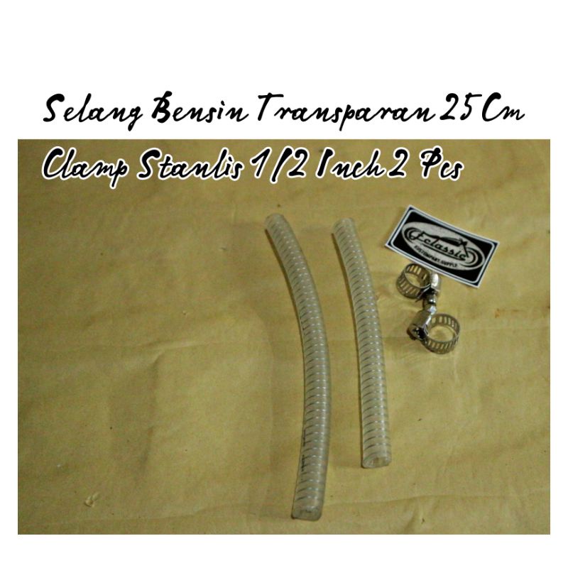 Ống Dẫn Nhiên Liệu Trong Suốt 1/2 Inch Kèm Kẹp Khóa
