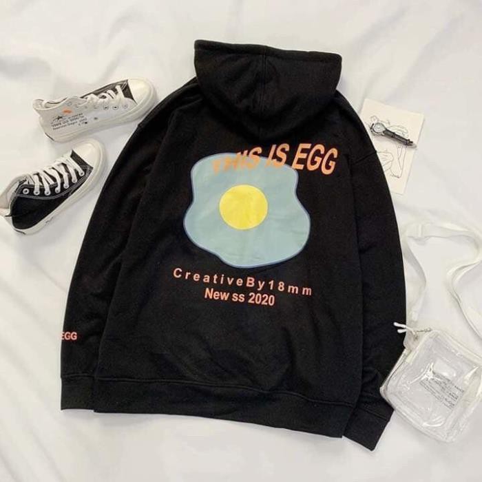 Áo khoác hoodie nỉ chống nắng dành cho nam nữ LOKI SHOP In Hình Egg , form rộng unisex loại dây kéo ulzzang | BigBuy360 - bigbuy360.vn