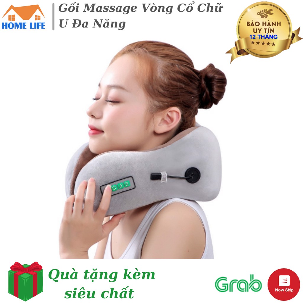 Gối Massage Chữ U - Gối Massage Cổ Vai Gáy Hồng Ngoại Đa Năng Chăm sóc sức khỏe của bạn