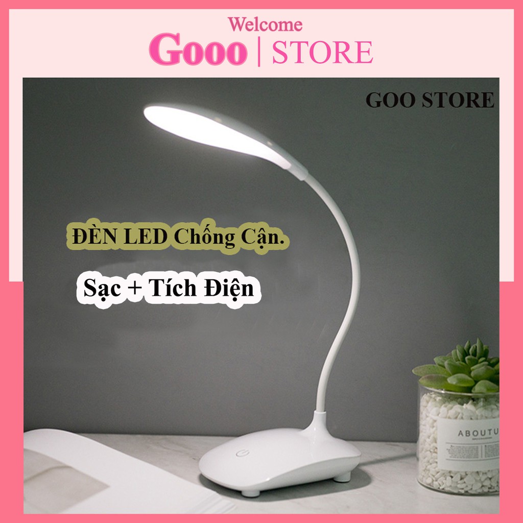 Đèn học led chống cận thị để bàn cảm ứng 3 chế độ sáng có tích điện thông minh