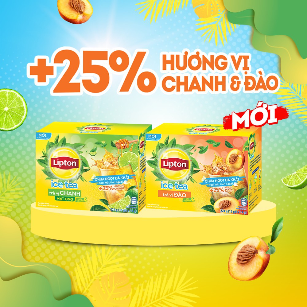 Trà Lipton Ice Tea Vị Đào (Hộp 16 gói x 14g)