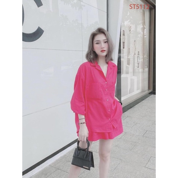 Set bộ sơ mi thụng
