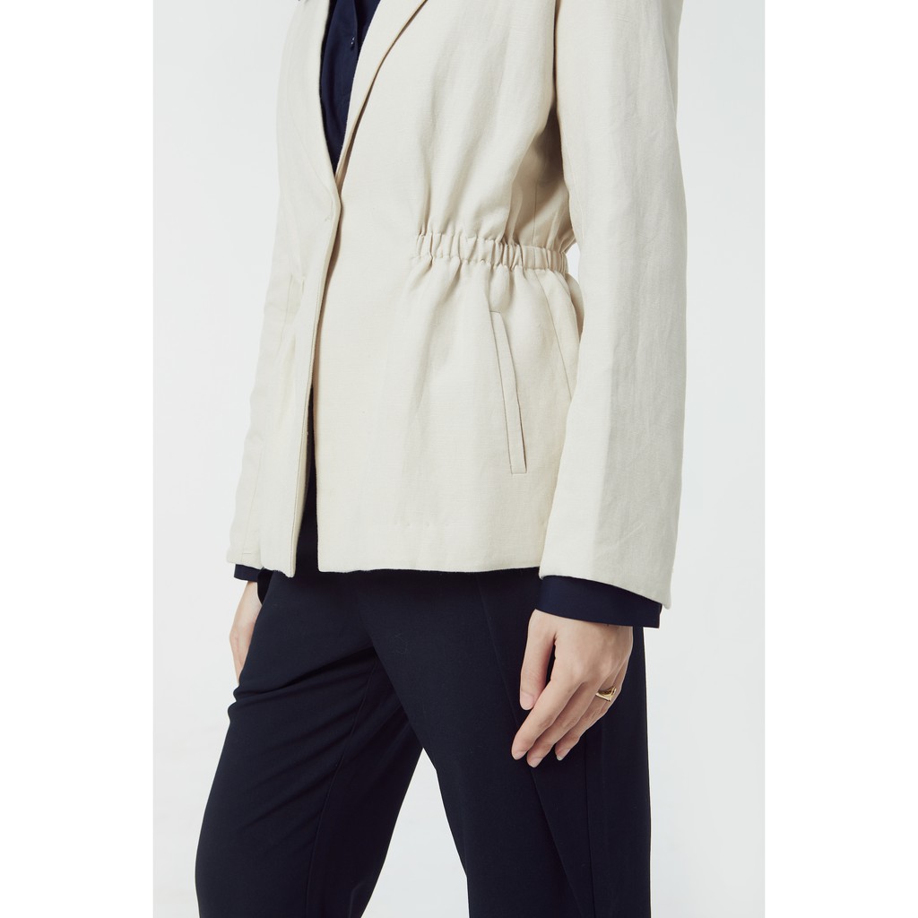 TheBlueTshirt - Instant Chic Linen Blazer Beige - Áo Khoác Linen Màu Kem | BigBuy360 - bigbuy360.vn