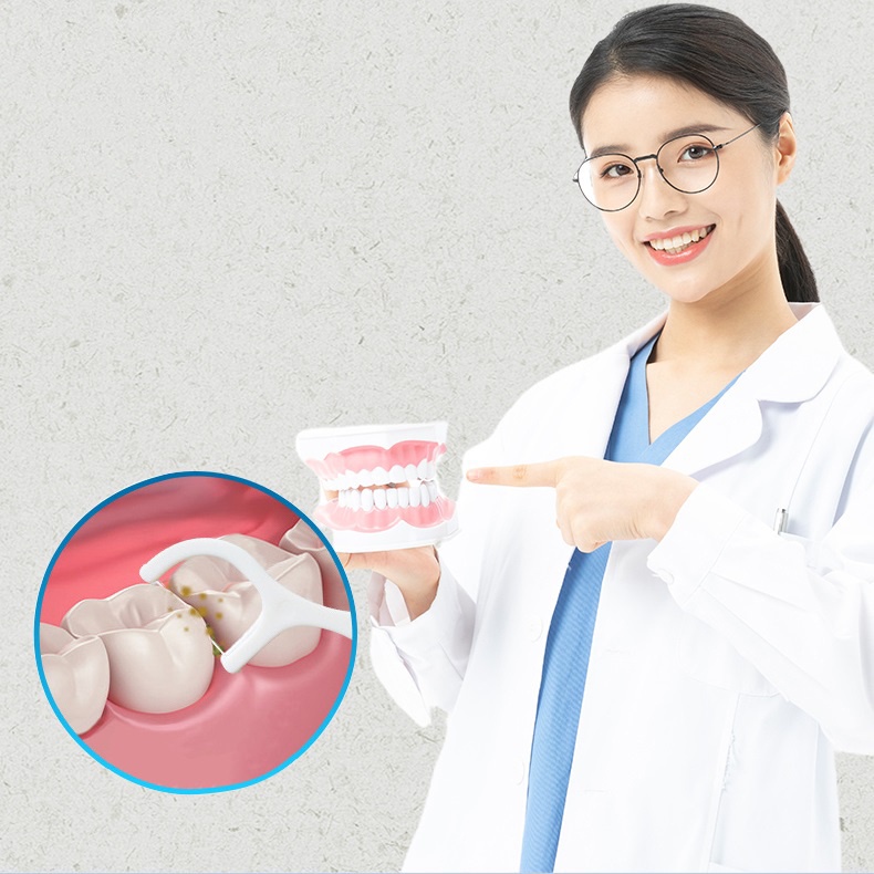 Hộp 50 tăm chỉ nha khoa vệ sinh kẽ răng chân nướu chuyên dụng  Dimino