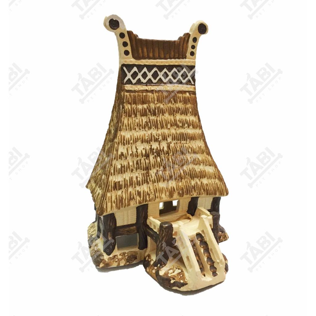 [NHẬN QUÀ KHI MUA ĐƠN 39K] [Tiểu Cảnh] Nhà Rong Lớn Phong Cách Dân Tộc Size 11x11x15