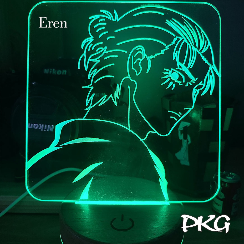 Đèn Ngủ Led 3D EREN nhân vật Anime phát sáng 16 màu cảm ứng có điều khiển từ xa DN519