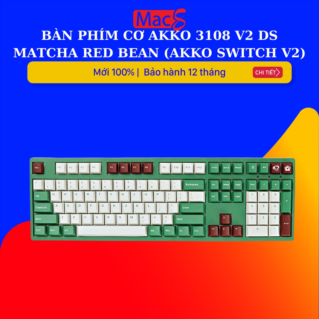 [Mã SKAMSALE03 giảm 10% đơn 200k] Bàn phím cơ AKKO 3108 v2 DS Matcha Red Bean (Akko switch v2)