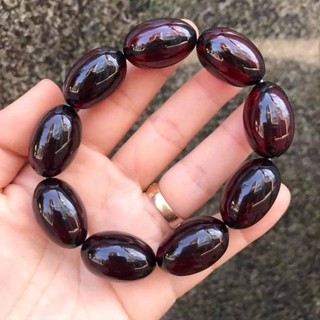 VÒNG TAY HỔ PHÁCH ĐỎ DẠNG HẠT BẦU SIZE 16LY