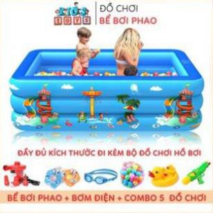 Bể Bơi Phao 3 Tầng Cho Bé, Quà Tặng Bơm Điện Hấp Dẫn, Hàng Loại 1 Có Đáy Chống Trượt, An Toàn Khi Sử Dụng