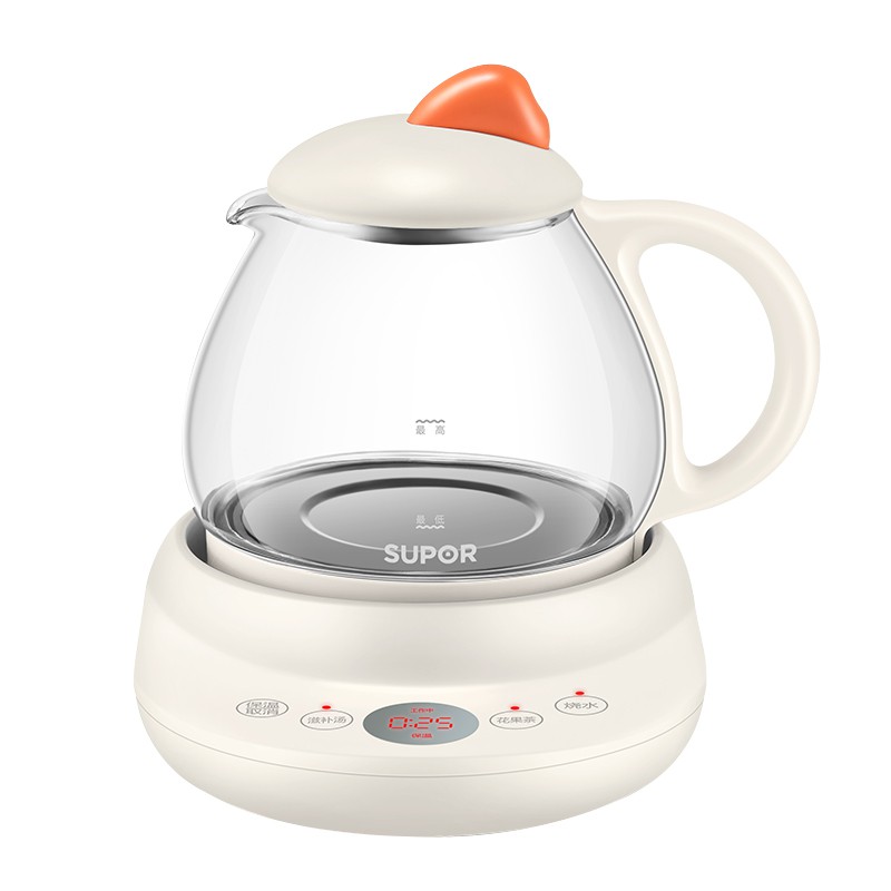 ✷Supor Health Pot Gia dụng Ấm đun nước thủy tinh đa chức năng Văn phòng trà hoa nhỏ