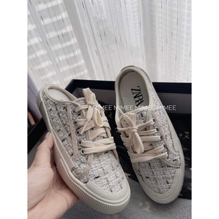 Giày sục vải dạ tweed mimee