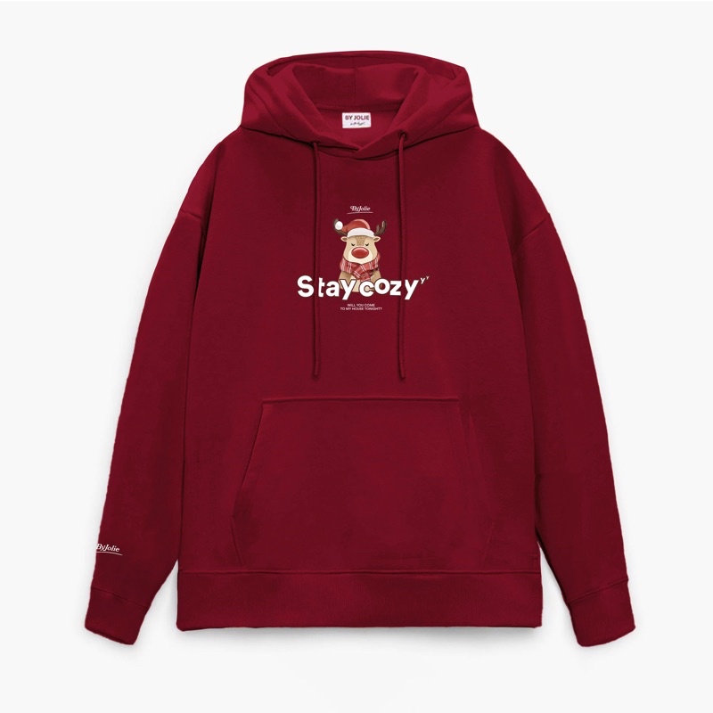 Áo hoodie Stay Cozy Byjolie nỉ bông form suông unisex | BigBuy360 - bigbuy360.vn