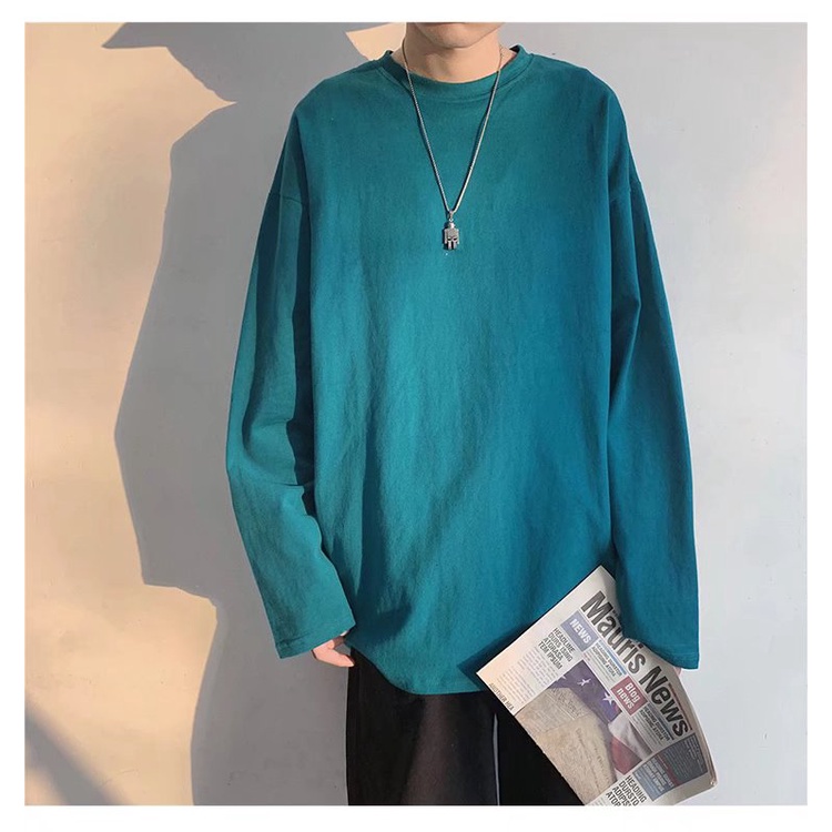 Áo thun tay dài dáng rộng phối ba màu thời trang cá tính cho nam size m - 5xl