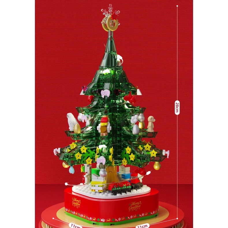 Đồ chơi Lắp ráp Mô hình Sembo 601162 601164 Christmas tree Music Box Snowman Christmas Gift With Lighting quà Giáng sinh