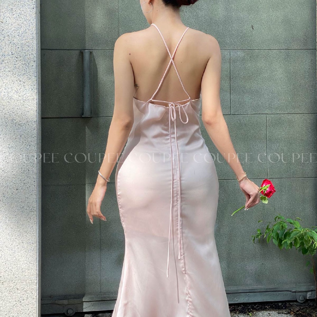 Váy Đầm Cổ Yếm Lụa Ôm Body Quyến Rũ - Dạ Tiệc