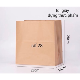  50 cái Túi giấy kraft đựng thực phẩm số 28 -  28 x 15 x 28 cm  