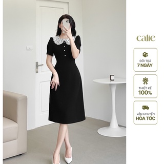 Đầm váy nữ dáng xòe midi dự tiệc, váy công sở thanh lịch Calie VM052