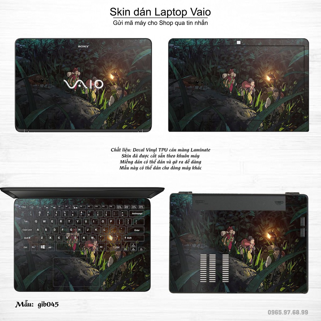 Skin dán Laptop Sony Vaio in hình Ghibli film (inbox mã máy cho Shop)