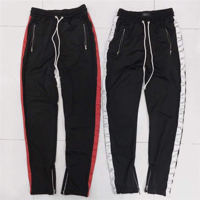 Track pants quần zip sọc unisex nam nữ kèm ảnh thật