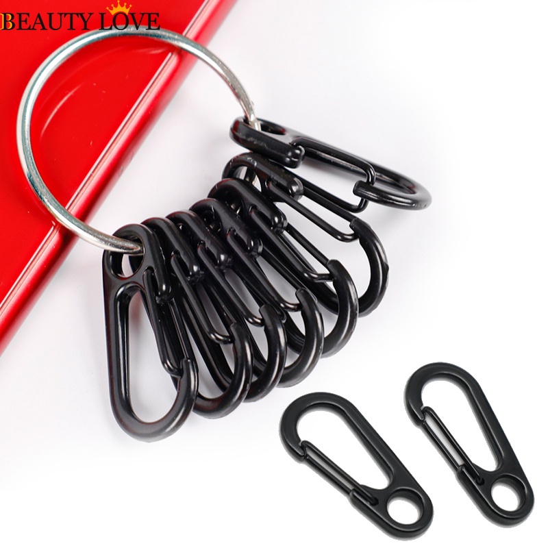 Kẹp Móc Khóa Mini Bằng Hợp Kim Kẽm Màu Đen Tiện Dụng Mang Theo Du Lịch Cắm Trại