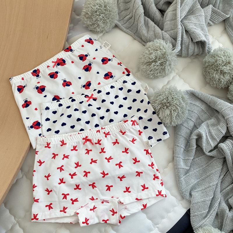 Set 3 Quần Lót Boxer Vải Cotton Không Xương Cho Bé Gái