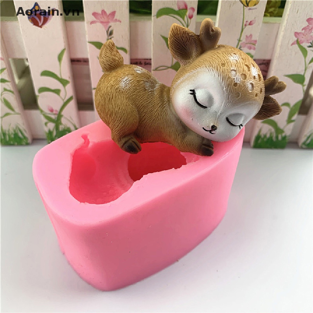 Khuôn Làm Bánh Chất Liệu silicone Hình Chú Nai 3d Dễ Thương