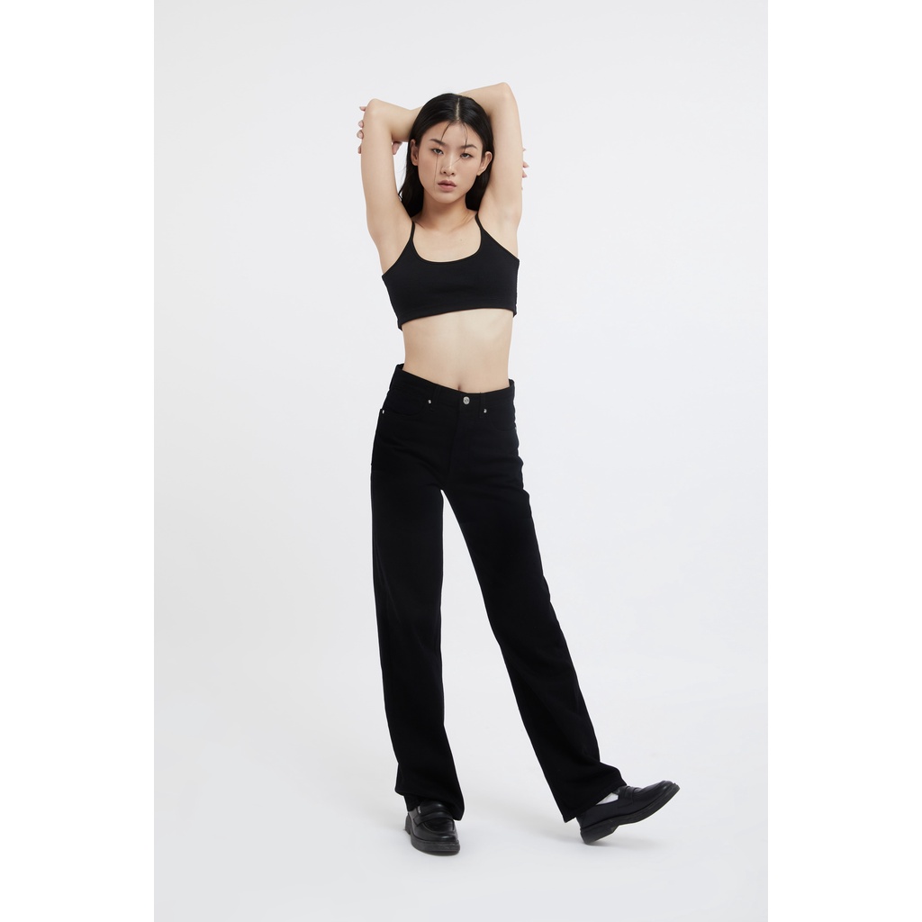 TheBlueTshirt - Áo Hai Dây Nữ Màu Đen - The Eyeconic Rib Bra - Black