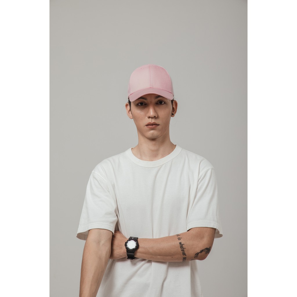 [Mã LT50 giảm 50k đơn 250k] Nón Bóng Chày Lưỡi Trai Màu Hồng Trơn Reckless Signature Ballcap Vải Kaki Cotton