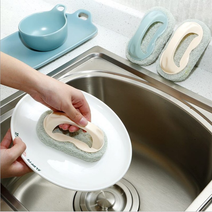 Bàn chải BỌT BIỂN rửa chén bát có tay cầm siêu tiện dụng, dụng cụ cọ rửa nhà bếp đa năng