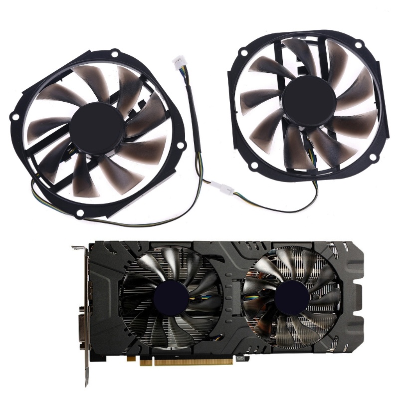 Bộ 2 Quạt Tản Nhiệt GPU 95mm 4gb Chuyên Dụng Cho Đồ Họa Yeston RX480 570 580