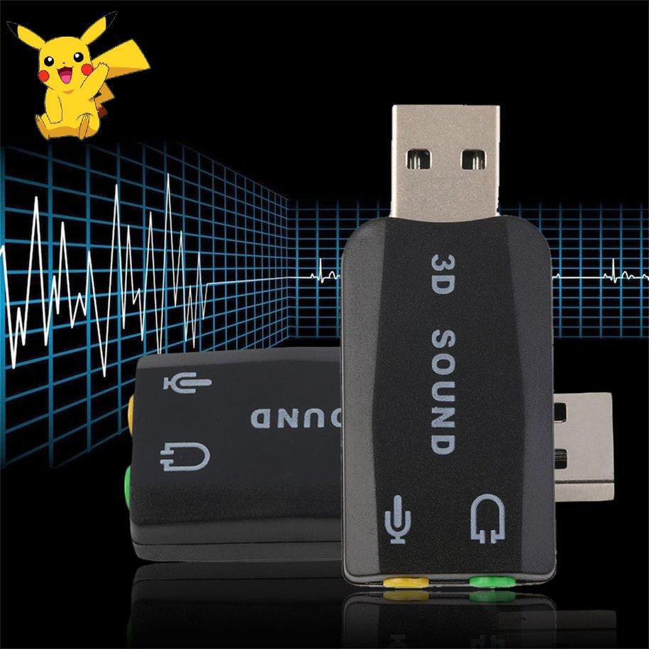 Bộ chuyển đổi card âm thanh USB 2.0 sang Mic 3D Cho Máy Tính