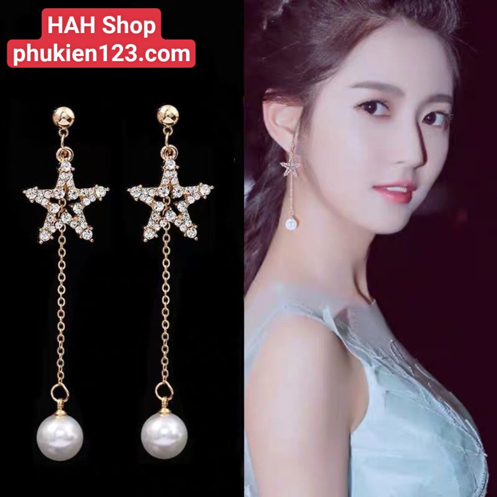 Bông tai nữ cá tính hình sao băng, dạng dài sao băng, phụ kiện nữ trang phong cách Hàn Quốc