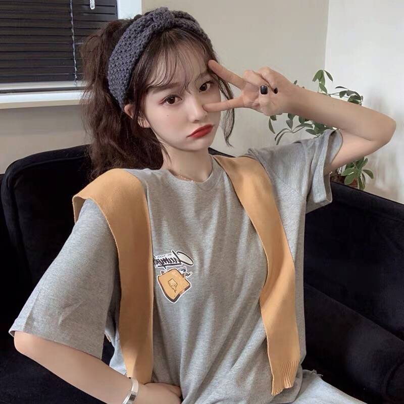 European and American Short-sleeved T-shirt Women Summer New Korean Version of the Hong Kong Style Bf Lazy Style Student Loose Top Ins Tide